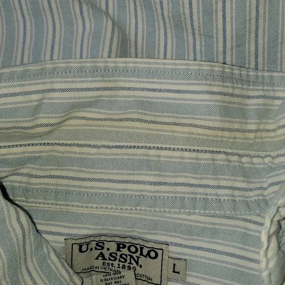 US Polo Assn Men's 100% Cotton Long Sleeve Button Down Shirt Size L - Picture 7 of 10